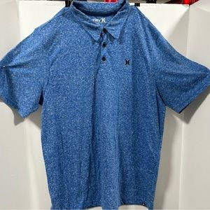 Mens Hurley heathered blue premium fit Colllared shirt size xl